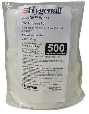 HYGENALL RF099910 Lead Removing Wipes,Bag,PK2
