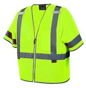 PIONEER V1023960U-M Short Sleeve Vest with 2" Tape,Green