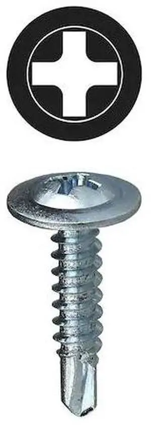 DOTTIE TEKW8114 Self-Drilling Screw, #8-18 x 1-1/4 in, Zinc Plated Steel Wafer