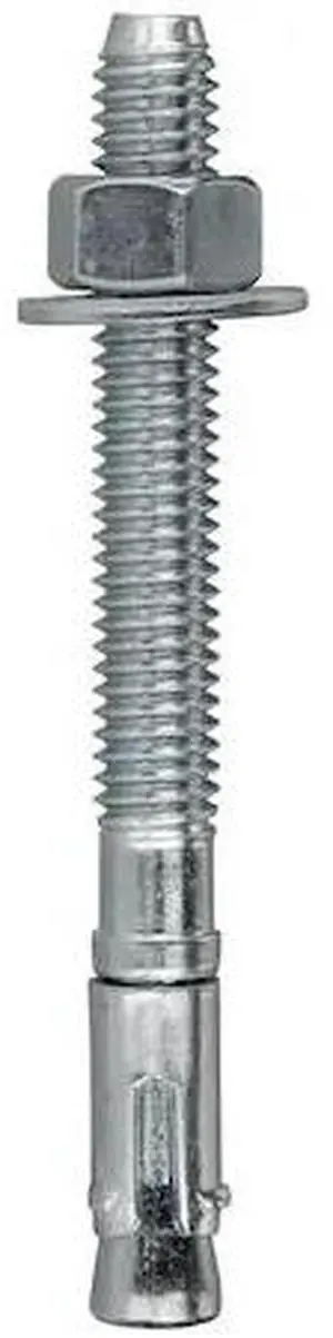 DOTTIE W38300 Wedge Anchor, 3/8" Dia., 3" L, Carbon Steel Zinc Plated, 50 PK