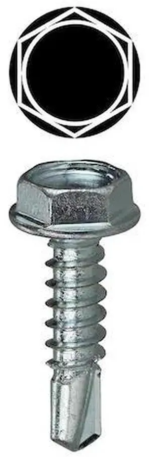 DOTTIE TEKHW143 Self-Drilling Screw, #14-14 x 3 in, Zinc Plated Steel Flange