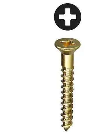 DOTTIE PHFWB8114 Wood Screw, #8, 1-1/4 in, Plain Brass Flat Head Phillips