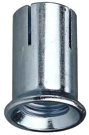 DOTTIE DAM25 Short Drop-In Anchor, 1/4" Dia, 3/8" L, Carbon Steel Zinc Plated,
