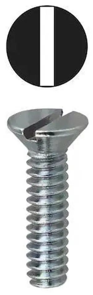 DOTTIE FM6322 #6-32 x 2 in Slotted Flat Machine Screw, Zinc Plated Carbon