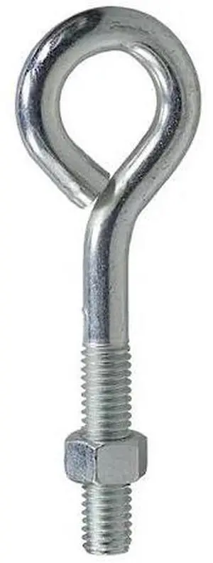 DOTTIE EB5 Eye Bolt 1/4''-20, 2 in Shank, 1/2 in ID, Carbon Steel, Zinc Plated,