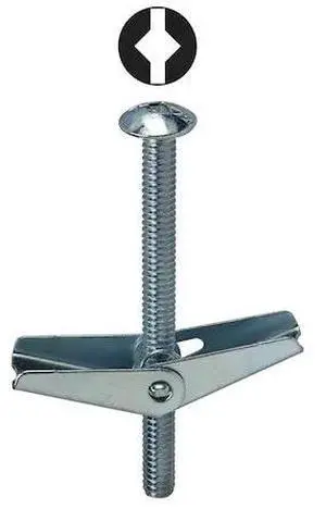 DOTTIE TB363DS Toggle Bolt, 3" L, Carbon Steel, 50 PK