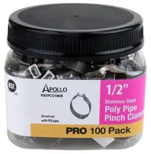 APOLLO POLYPC12100JR 1/2 in. Stainless-Steel Poly Pipe Pinch Clamp Jar