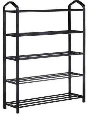 IPOWER FNSHLFSHOE24083105B 5-Tier Shoesshelf, 24 x 8 x 24 Inches, Black