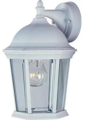 MAXIM 1024WT Builder Cast 1-Light 8" Wide White Outdoor Wall Sconce