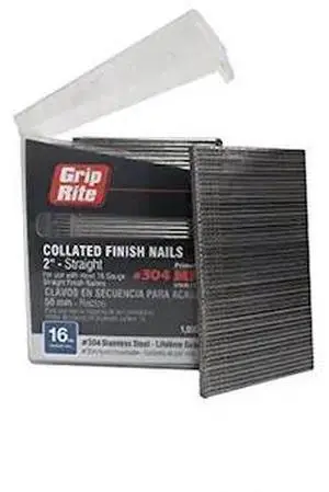 GRIP-RITE MAXB64873 Collated Finishing Nail, 2 in L, 16 ga, Straight