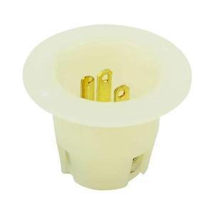 SUPERIOR ELECTRIC YGF130 Straight Flanged Inlet 3 Wire, 20 Amps, 250V, NEMA