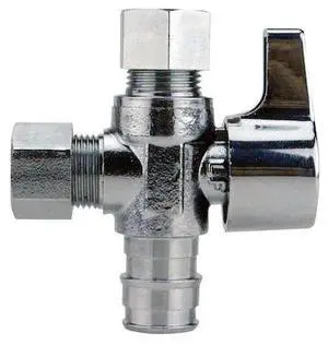 APOLLO EPXVS123838C 1/2 in. Chromed Brass PEX-A Barb x 3/8 in. Compression Dual