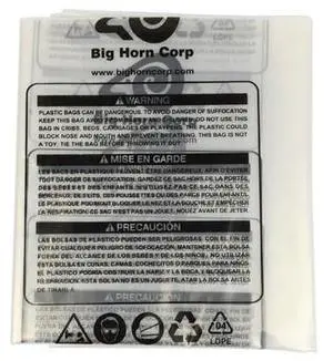 BIG HORN 11785 16.5" Dia. Clear Plastic Dust Collection Bag 26" x 47" -