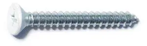MIDWEST FASTENER 79373 Wood Screw, #9, 1-1/2 in, White Steel Flat Head Phillips