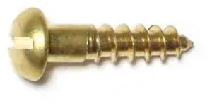 MIDWEST FASTENER 61692 Wood Screw, #8, 3/4 in, Plain Brass Round Head Slotted