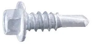 MIDWEST FASTENER 54487 Self-Drilling Screw, #12 x 3/4 in, White Ruspert Steel