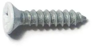 MIDWEST FASTENER 79362 Wood Screw, #5, 5/8 in, White Steel Flat Head Phillips