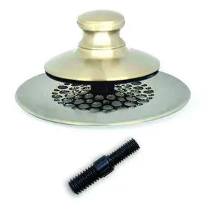 WATCO 58751-PP-BN-G 2.875 in. SimpliQuick Push Pull Bath Stopper, Grid Strain
