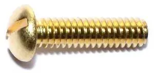 MIDWEST FASTENER 61043 1/4"-20 x 1 in Slotted Round Machine Screw, Plain Brass,