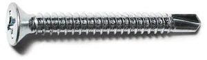 MIDWEST FASTENER 50904 Self-Drilling Screw, #12 x 2 in, Zinc Plated Steel Flat
