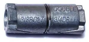 MIDWEST FASTENER 09037 Double Lag Shield, 3/8" Dia, Steel Zinc Plated, 50 PK