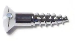 MIDWEST FASTENER 61708 Wood Screw, #6, 5/8 in, Chrome Brass Oval Head Slotted