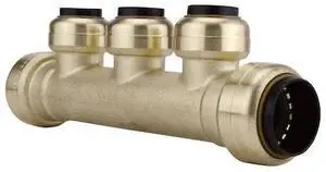 APOLLO FSBM3PTOV2 3/4 in. x 3/4 in. Brass Push-To-Connect Inlets with 3-Port