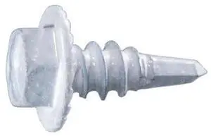 MIDWEST FASTENER 54482 Self-Drilling Screw, #10 x 1/2 in, White Ruspert Steel