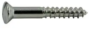 MIDWEST FASTENER 62197 Wood Screw, #6, 1 in, Chrome Steel Oval Head Slotted
