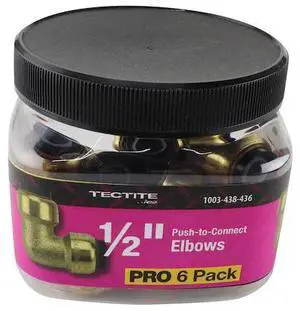 APOLLO FSBE126JR 1/2 in. Brass Push-To-Connect 90-Degree Elbow Jar (6-Pack), 6PK