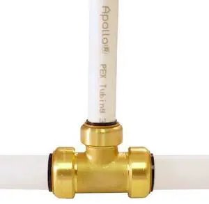 APOLLO FSBT1134 1 in. x 1 in. x 3/4 in. Brass Push-to-Connect Reducer Tee