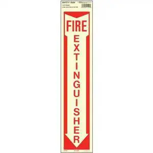 HY-KO A11500 Fire Extinguisher Photoluminescent Sign 4" x 18", 10PK