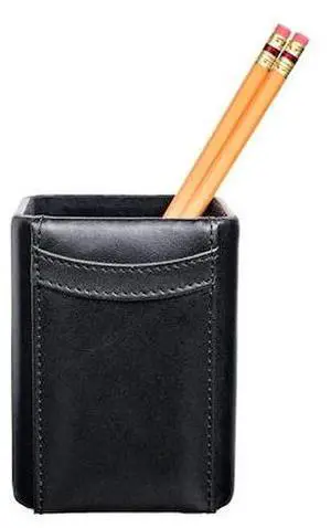 DACASSO AG-1010 Black Leather Pencil Cup