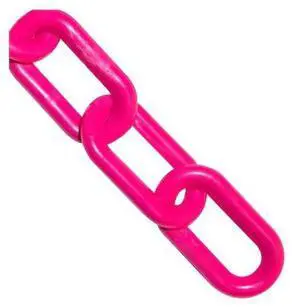Global Industrial Plastic Chain Barrier, 1-1/2"x50'L, Safety Pink