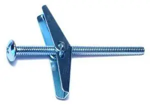 MIDWEST FASTENER 07620 Toggle Bolt, 3" L, Steel, 50 PK