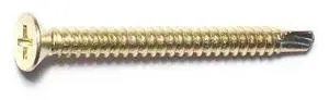 MIDWEST FASTENER 51684 Self-Drilling Screw, #10 x 2 in, Brass Plated Steel Flat MIDWEST FASTENER 51684 Self-Drilling Screw, #10 x 2 in, Brass Plated Steel Flat