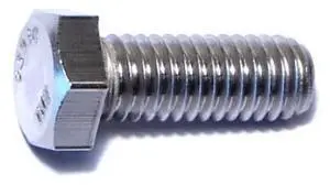 MIDWEST FASTENER 62602 18-8, 3/8"-16 Hex Head Cap Screw, Plain Stainless Steel,