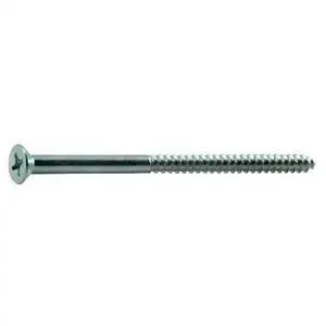 MIDWEST FASTENER 02600 Wood Screw, #12, 4 in, Zinc Plated Steel Flat Head