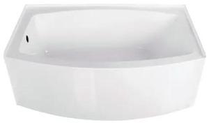 AQUA EDEN VTDR603222L Alcove Bathtubs, 60 L, 37 W, White, Acrylic