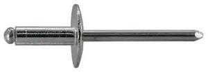 MIDWEST FASTENER 53952 Blind Rivet, Large Flanged Head, 3/16 in Dia., 1/4 in L,