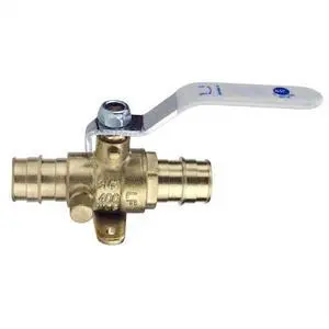 APOLLO EPXV34WD 3/4 in. Brass PEX-A Barb Ball Valve with Drain and Mounting Pad