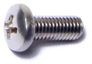 MIDWEST FASTENER 07121 #10-32 x 1/2 in Phillips Pan Machine Screw, Plain 18-8