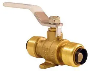 APOLLO FSBBV12DE 1/2 in. Brass Push Ball Valve with Flange and Drain