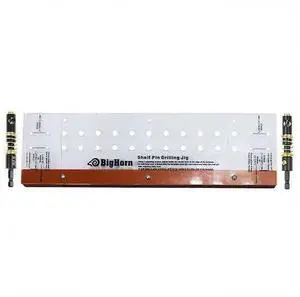 BIG HORN 19653 Shelf Pin Drilling Jig with 1/4 Inch & 5mm Self Centering Bits