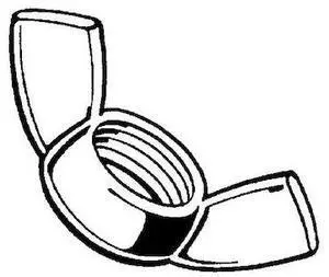 MIDWEST FASTENER 933388 Wing Nut, M16-2.00, Stainless Steel, 2 PK