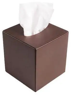 DACASSO AG-3337 Chocolate Brown Leatherette Tissue Box Cover