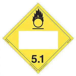 LABELMASTER ZEZ6B Oxidizer Placard,Blank,E-Z R,PK25