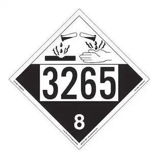 LABELMASTER ZT4-3265 Corrosive Placard,UN 3265,PK25