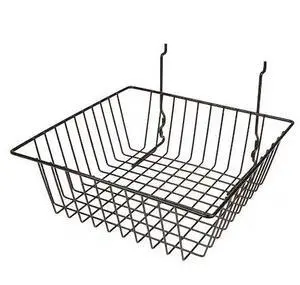 ECONOCO BSK13/B Grid Small Basket 12" x 12", Black, 6PK
