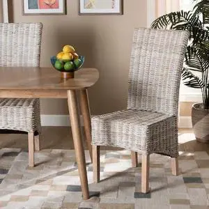 BAXTON STUDIO 207-12843 Trianna Rustic Transitional Whitewashed Rattan and